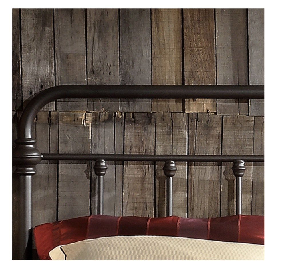 Wrought Iron Bed Frame Dark Bronze Metal Queen Size USA Vintage Look Shabby Chic French Country (Queen)