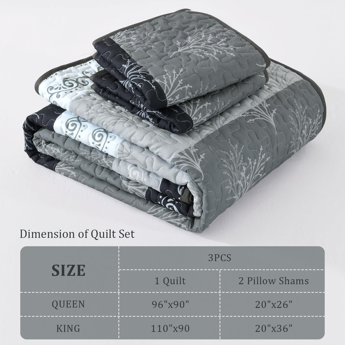 Quilt Set, Boho Summer Striped Bedspread Coverlet Set, Brown