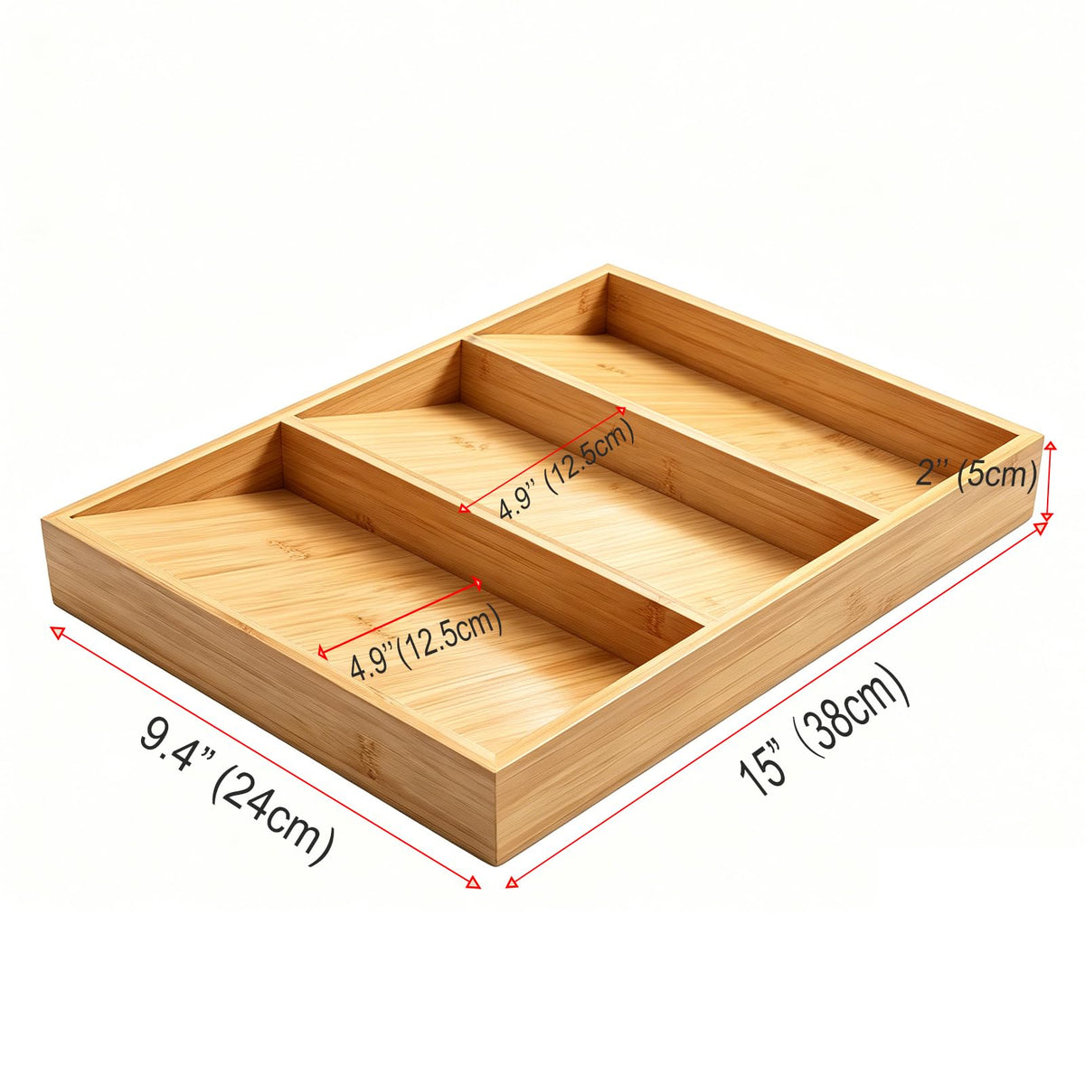 Spice Drawer Organizer for Cabinet, 3 Tier Bamboo Spice Rack Tray for Drawer, Kitchen Seasoning Organizer