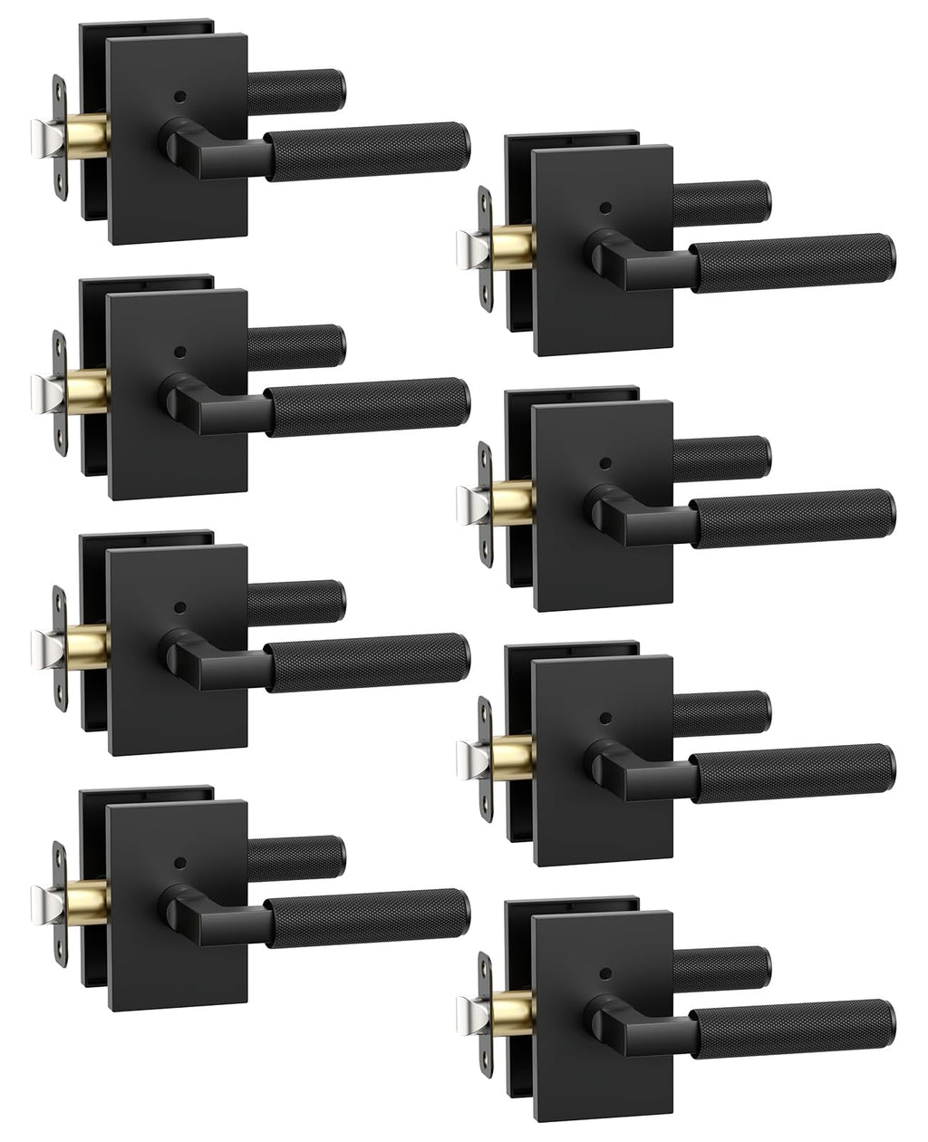 8 Pack Matte Black Privacy Interior Door Handles