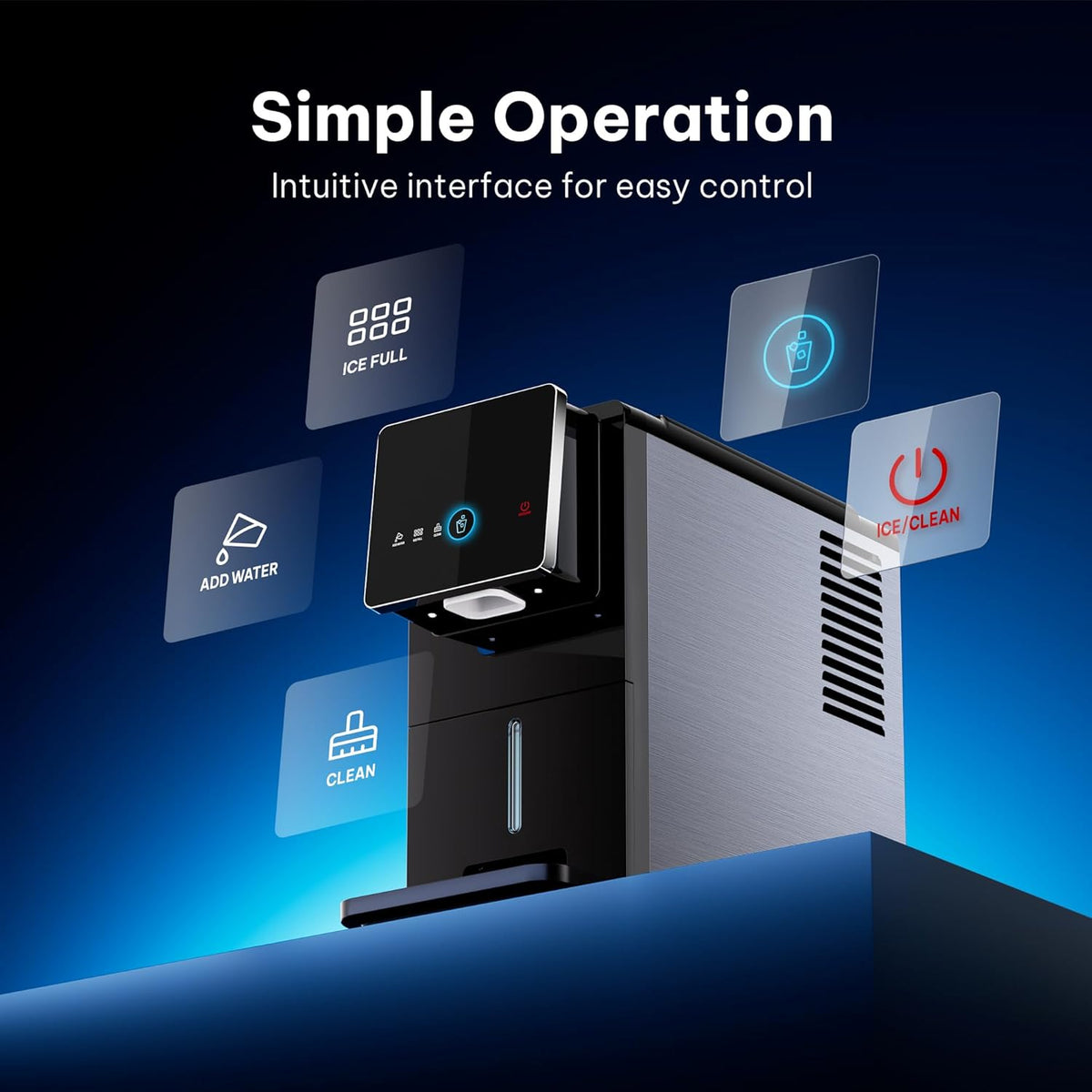 Nugget Ice Maker Countertop, Auto Drop Ice, Self Cleaning Ice Machine, 40 lbs/24H Soft Chewable Ice, Self Dispensing