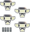 3000LM Solar Lights Outdoor, 4 Heads Solar Security Lights with Remote Control, 180 LEDs IP65 Waterproof Motion