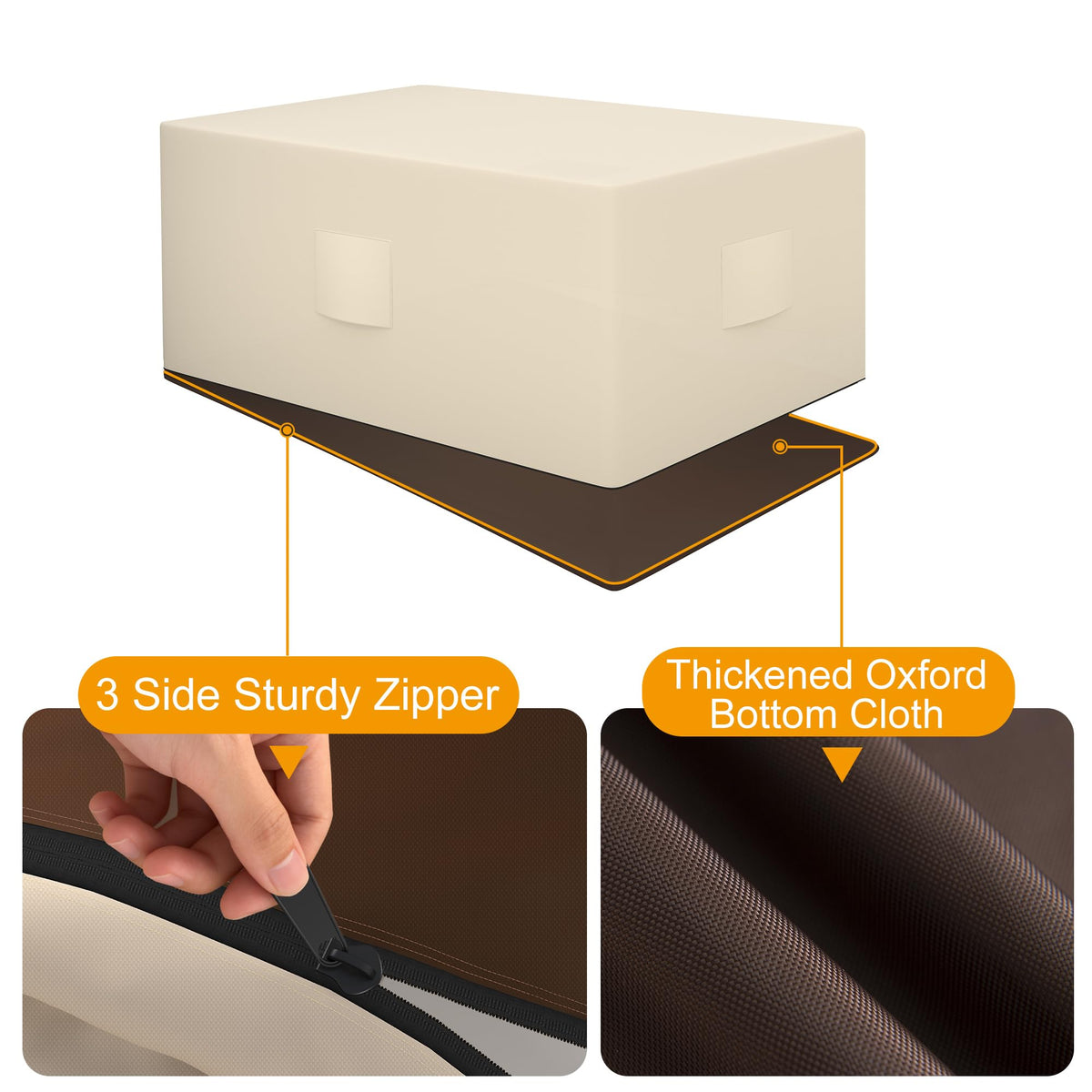 Patio Furniture Covers Waterproof Outdoor Chaise Lounge Cover Heavy Duty Lounge Chair Cover with Zipper Weatherproof