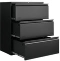Lateral 3 Drawer File Cabient with Lock, Metal Filing Cabinets, Heavty Duty Office Storage Cabinet for