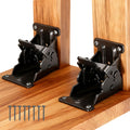 Folding Brackets, 0-180 Degrees Self-Lock Hinge with Screws Black