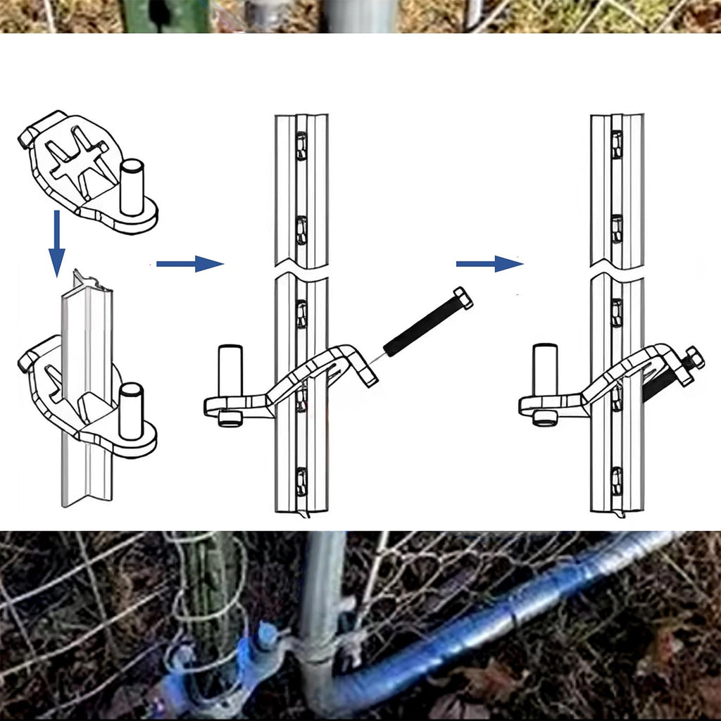 Fence Gate Hinge Pins, 5/8 Inch, 2 Pack, T-Post Hinge