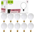 G16.5 White Incandescent Globe Bulbs, 25W, E12 Candelabra Base, 10-Pack