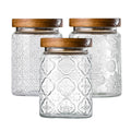 Glass Storage Containers With Lids, Glass Jars With Lids, 24oz, Set Of 3