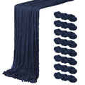 8 Pack Navy Blue Cheesecloth Table Runner 20 x 120 inch Gauze Table Runners 10 FT Long, Semi Sheer Boho Cheese Cloth
