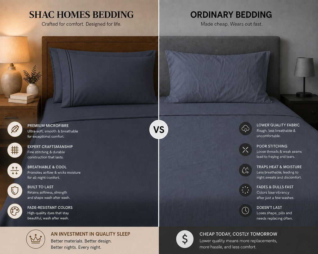 Sheet Set, 6 Piece Hotel Style, Deep Pocket, Slate Blue