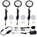 Under Cabinet LED Black Cover Puck Lighting Kit with Touch Dimmer Switch Cupboard Closet Lighting (3 Lights,Warm