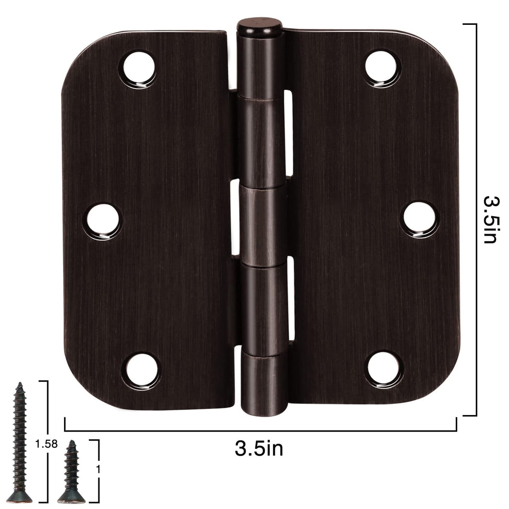 Residential Oil Rubbed Bronze Door Hinges 3.5 Inch X 3 1/2" 5/8"