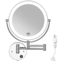 9" Large Wall Mounted LED Makeup Mirror with Magnification 10X/1X, Corded