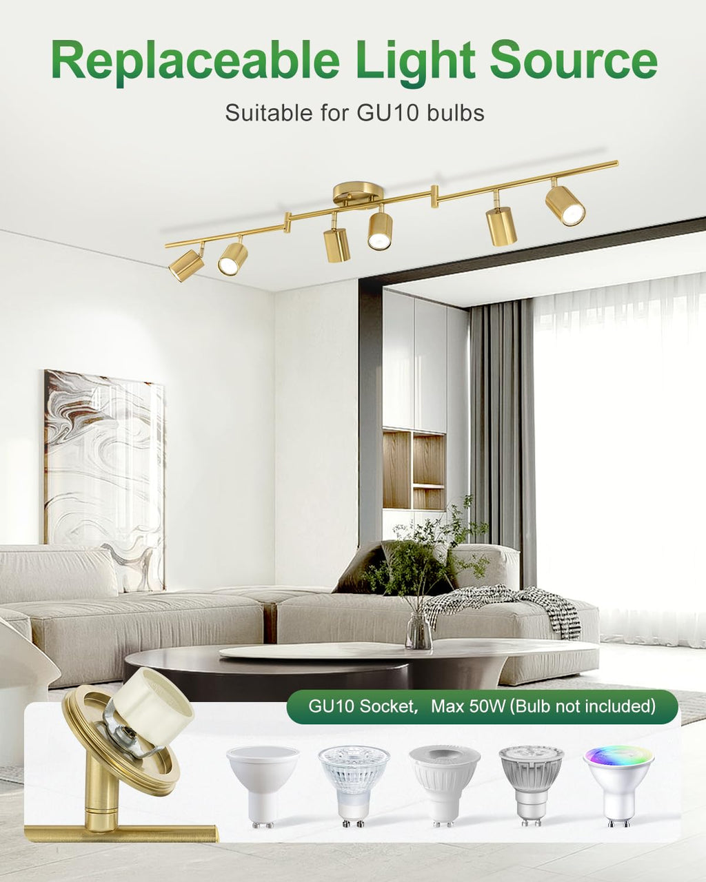 6 Ways Gold Track Lighting Fixtures Ceiling Gu10 Bulbs Not Included