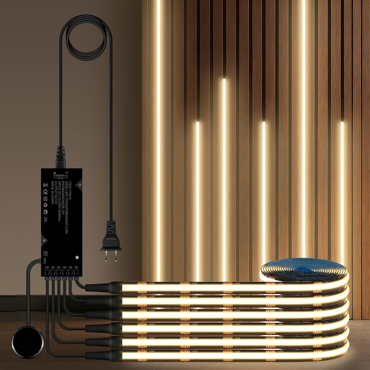 Touch Dimmable LED Under Cabinet Lighting 6PCS 12V 3.3Ft