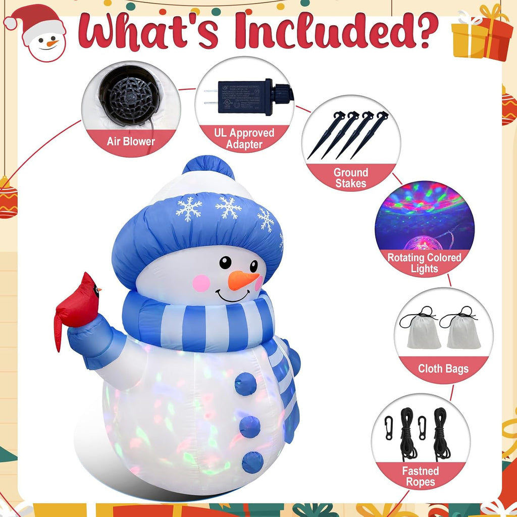 5FT Christmas Inflatable Outdoor Decoration, Inflatable Snowman Outdoor Christmas Blow up Yard Decorations with