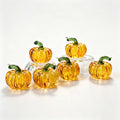 6-Piece Mini Glass Pumpkin Figurines for Decorating, Pumpkins Fall Decor