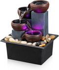 Tabletop Fountain 4 Level Small Waterfall Fountain Indoor Relaxing Water Feature Meditation Fountain Bedroom