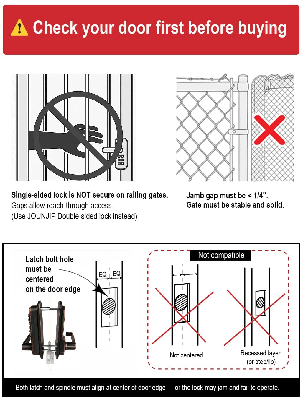 Single-Sided Keyless Entry Door Lock, Lever Handle OR Bronze