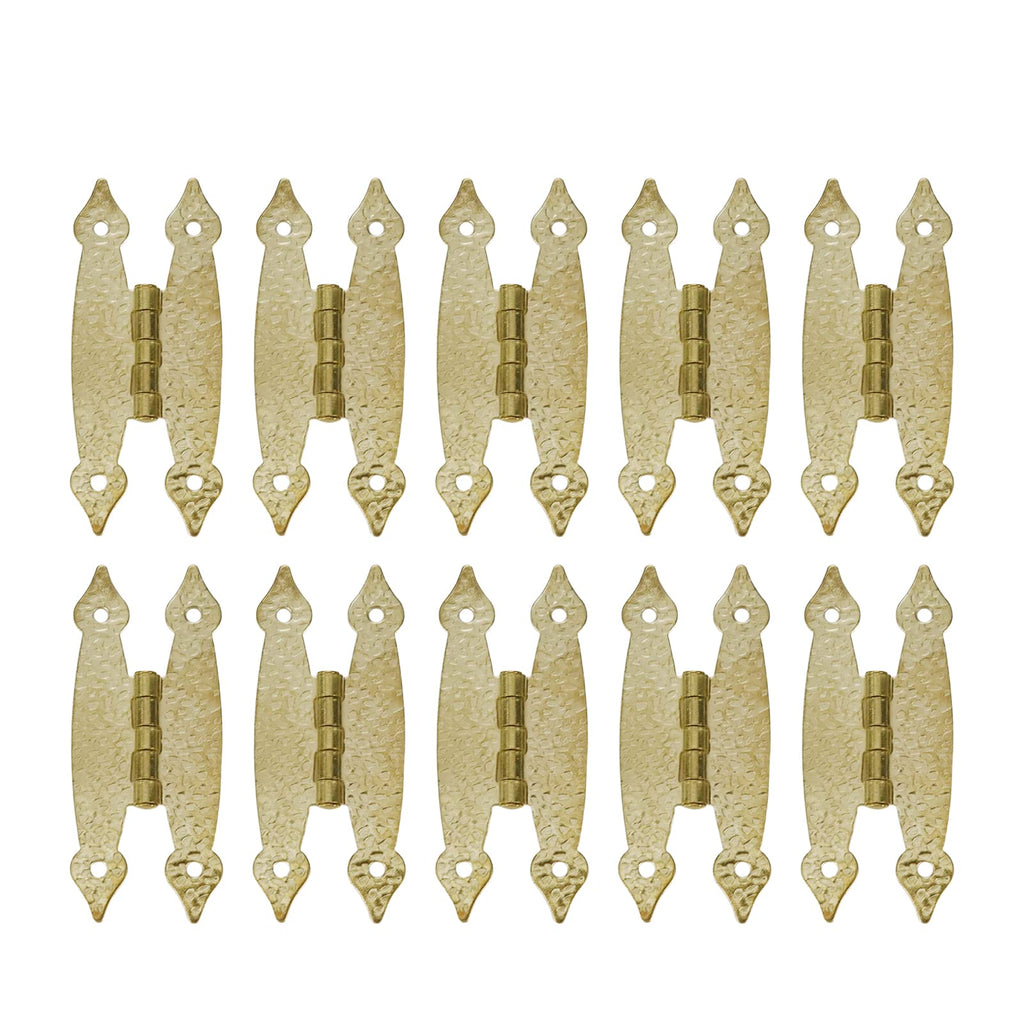 Cabinet Decorative Hinges, Antique H-Shaped Hinges, Gold, 3.5 Inch