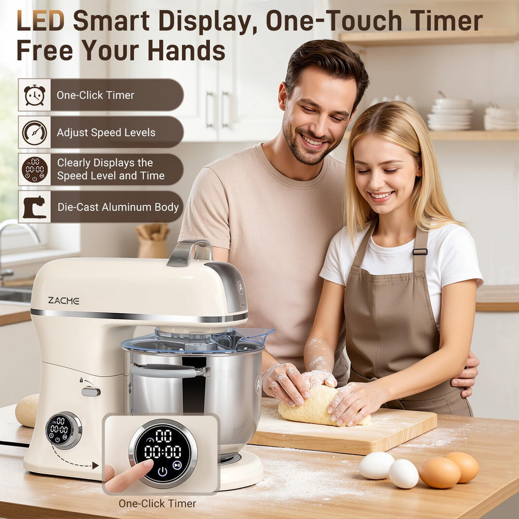 7 Quart Stand Mixer Aluminum Die Casting, 650W 12 Speed Tilt-Head Kitchen Electric Stand Mixer, Household Food Mixer