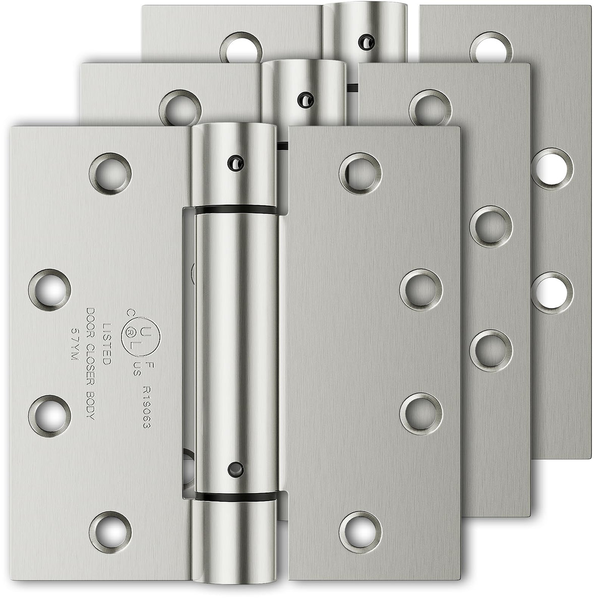 3 Pack Self Closing Door Hinges, 4.5" x 4.5" Spring Loaded Hinges