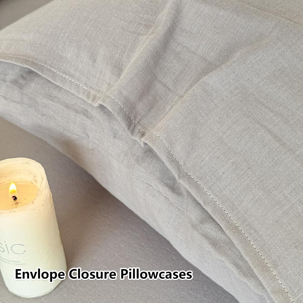 100% Muslin Cotton Sheet Set, Gray
