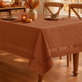 Rust Fall Rectangle Tablecloth with Decorative Cutouts 60x84 Inch