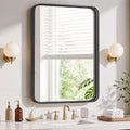 Bathroom Mirror 36x24 Inch Black Metal Frame Rectangle Vanity Mirror