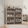 Shoe Cabinet, 6 Flip Drawers, Narrow Freestanding Shoe Organizer with Adjustable and Removable Shelves, Modern Wooden