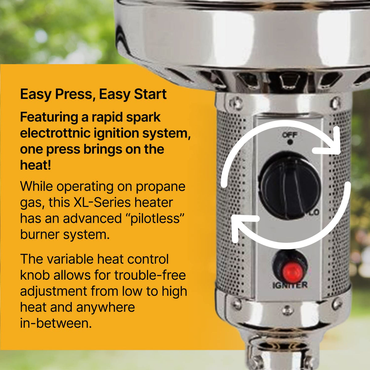 Outdoor Propane Patio Heater | 46, 000 BTU | XL-Series | Anti-Tilt and Safety Shut-Off | Residential and Commercial