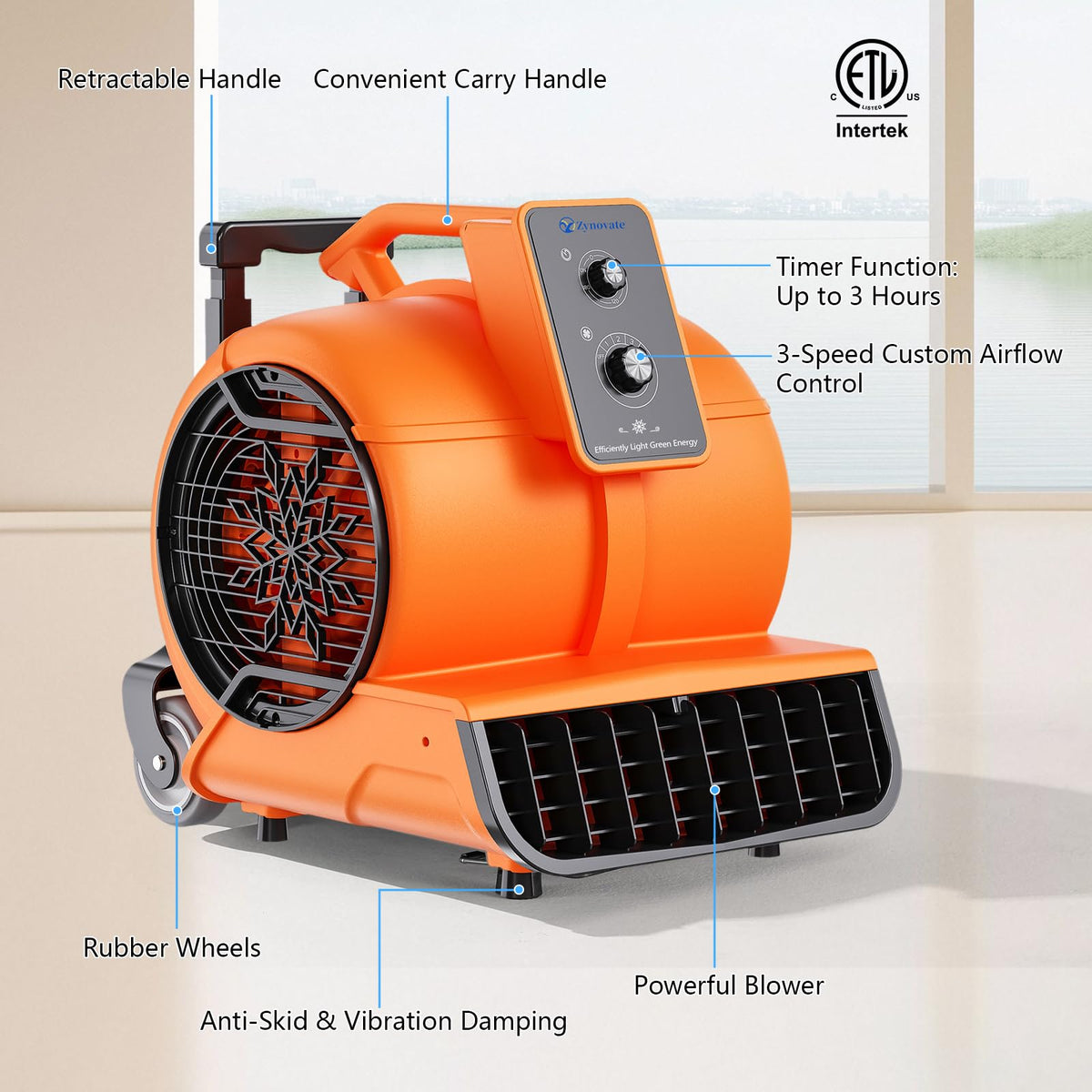 Air Mover 1 HP 4000 CFM Portable Blower Fan Carpet Dryer, Floor Dryer Fan