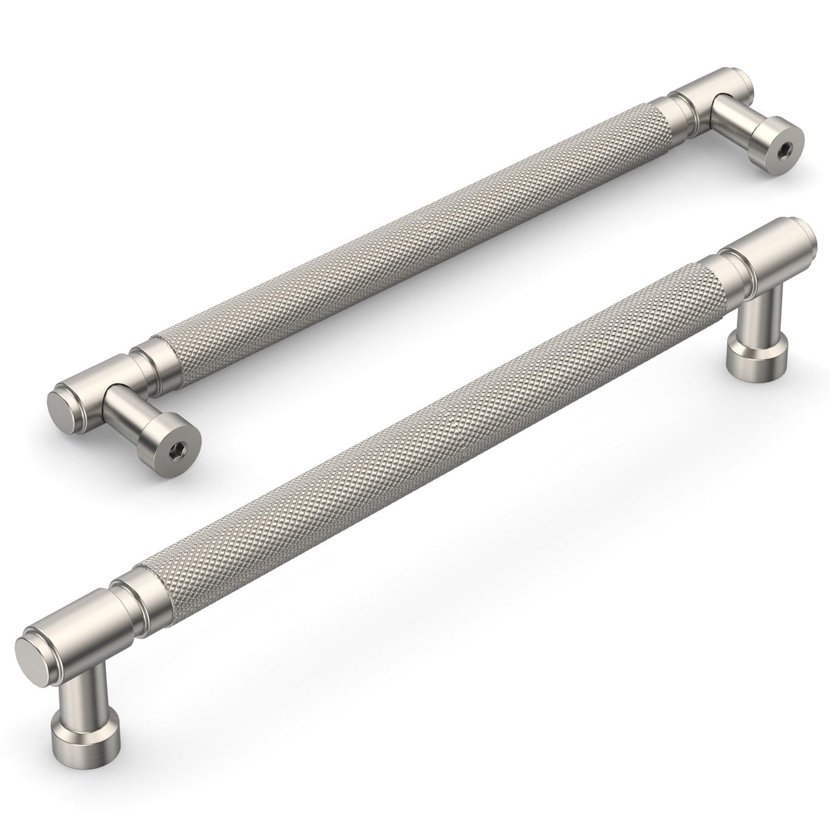 20 Pack Brushed Satin Nickel knurled Cabinet Pulls 7.5"