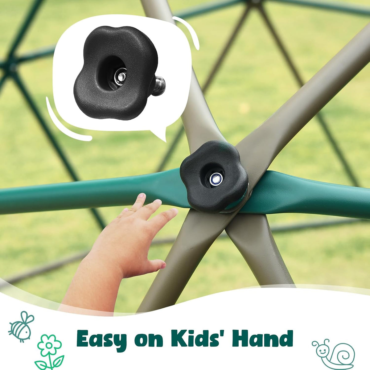 10 ft Climbing Dome Swing Set with Saucer Swing for Kids Outdoor