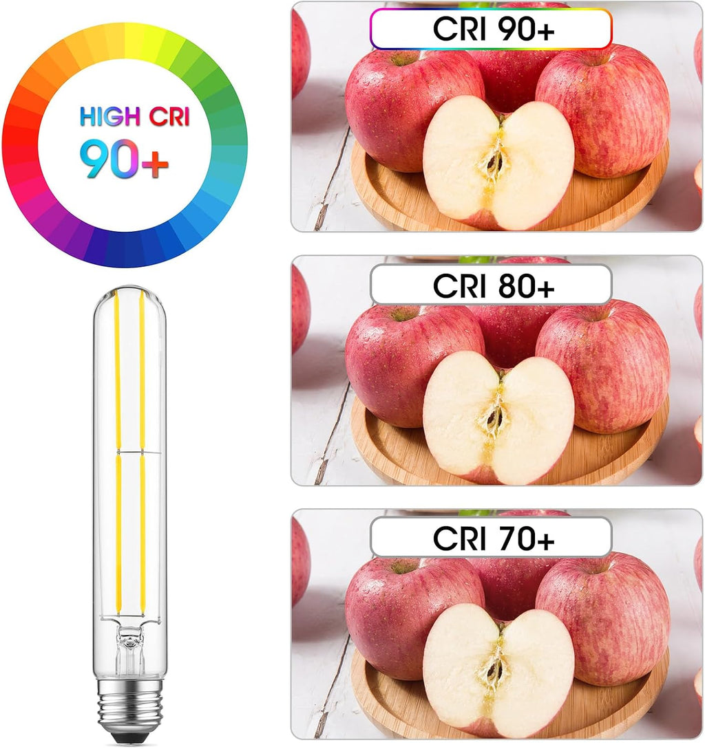 7.3" T10 Tubular LED Light Bulb, 60W Eq, Dimmable, Daylight 5000K, 6-Pack