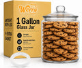 1 Gallon Glass Cookie Jar With Airtight Lid, Large Glass Jar With Lid -Extıra Gasket- Glass Storage Containers