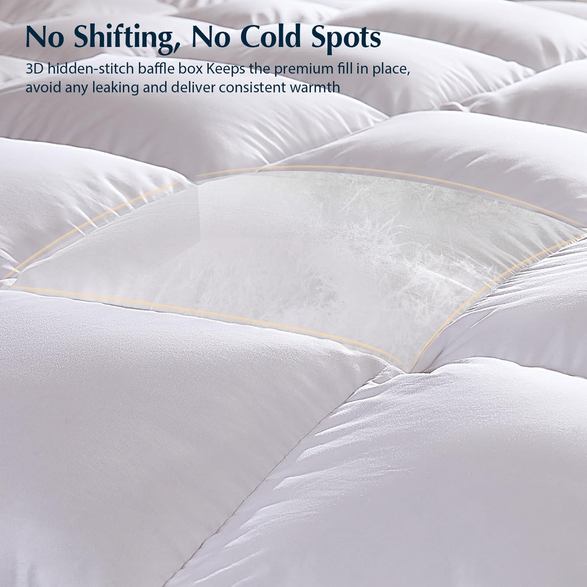 Goose Feather Down Fiber Comforters, Heavyweight Thickened Winter Duvet Insert, Ultra-Soft, Fluffy