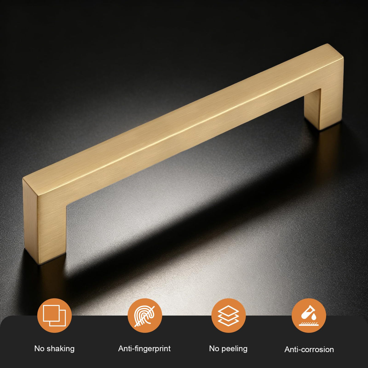 10 Pack 3.75 Inch (96mm) Hole Center Champagne Bronze Cabinet Pulls Square Kitchen Cabinet Handles Dresser Drawer