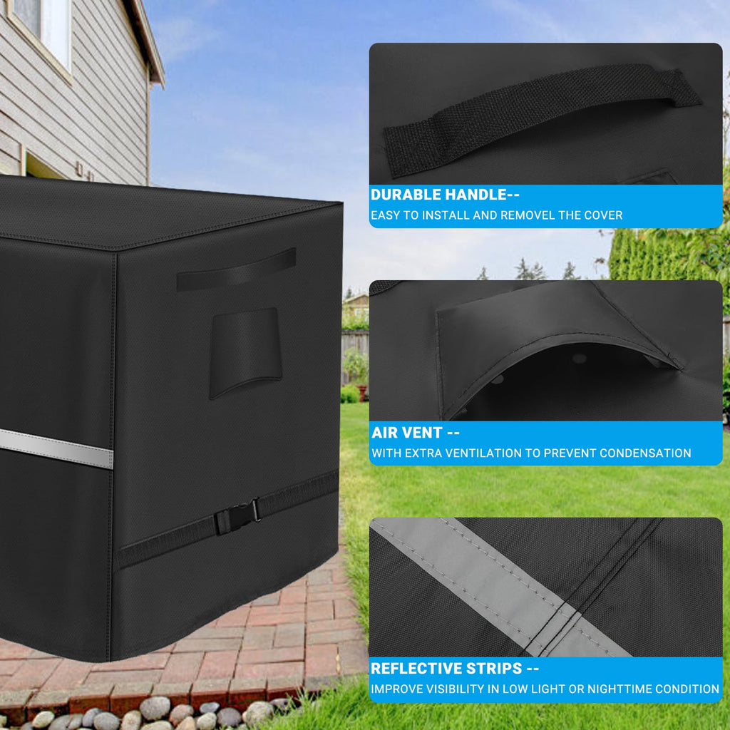 Deck Box Cover Heavy Duty Waterproof Deck Box with Handle, Outdoor Large Storage Cover Patio Rectangular Bench Covers