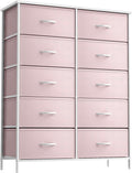 Kids Dresser with 10 Drawers - Storage Unit Organizer Chest for Clothes - Bedroom, Kids Room, Nursery, & Closet