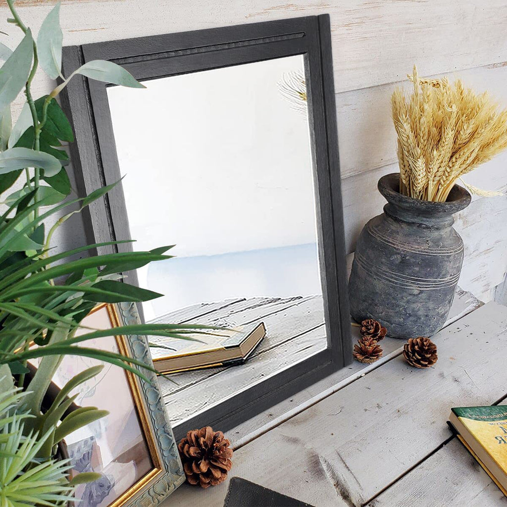 Black Mirrors for Wall Rectangle Wood Framed Large Hanging Mirror
