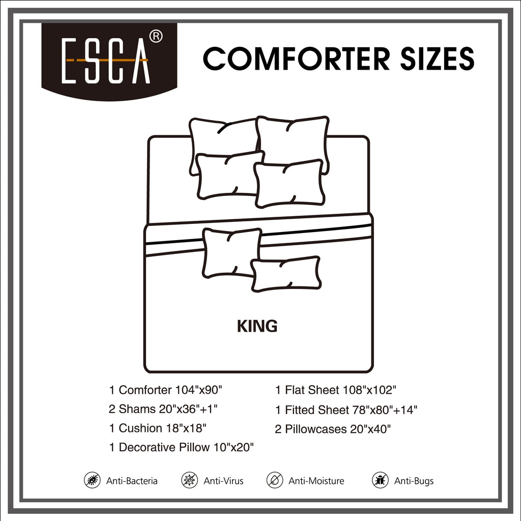 Burgundy and Black Comforter Set with Sheets King 9 Piece, Embroidered Luxury Bedding
