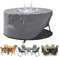 Round Patio Table Cover Zipper Outdoor Furniture Cover Waterproof | Fully Enclosed, Zipper Bottom, 4 Air Vents, 84"D