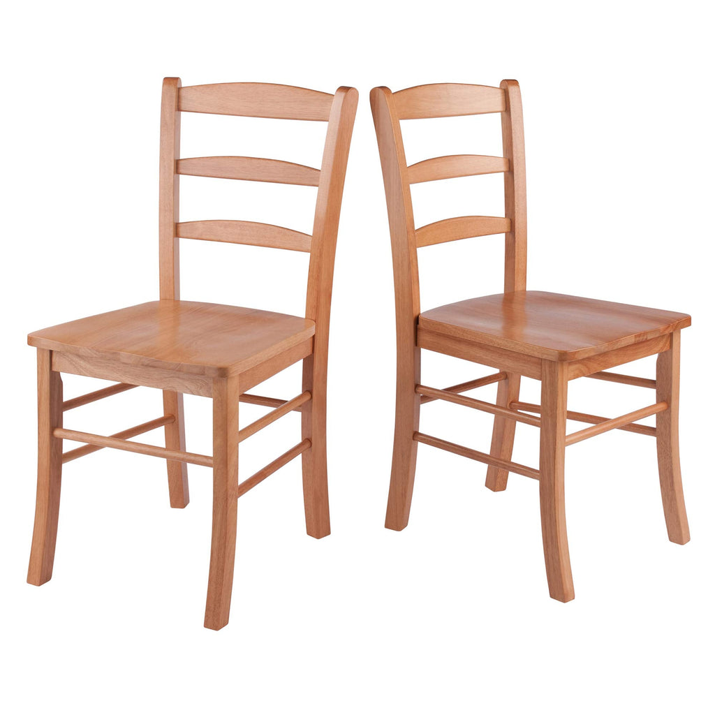Benjamin Ladder Back Chair Set of 2, Light Oak