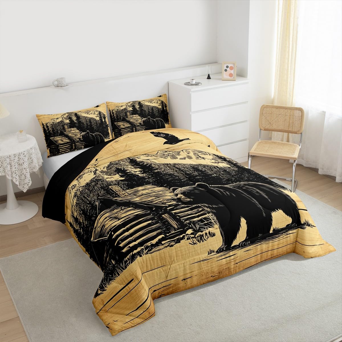 Bear Comforter Set Cabin Country Bear Bedding Set