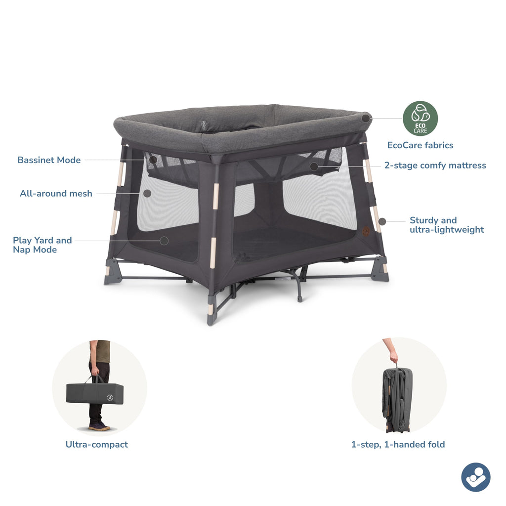 Baby Play Yard & Bassinet - Classic Graphite