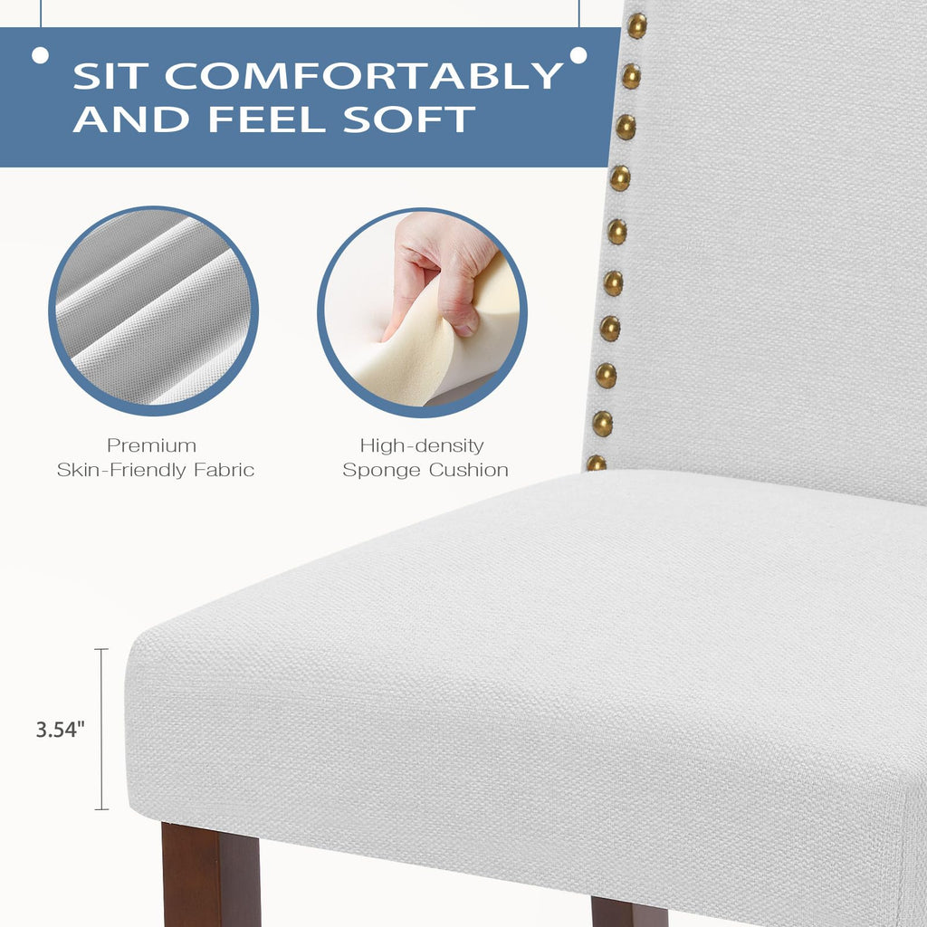 Set of 2, Upholstered Accent Chair, Light Grey