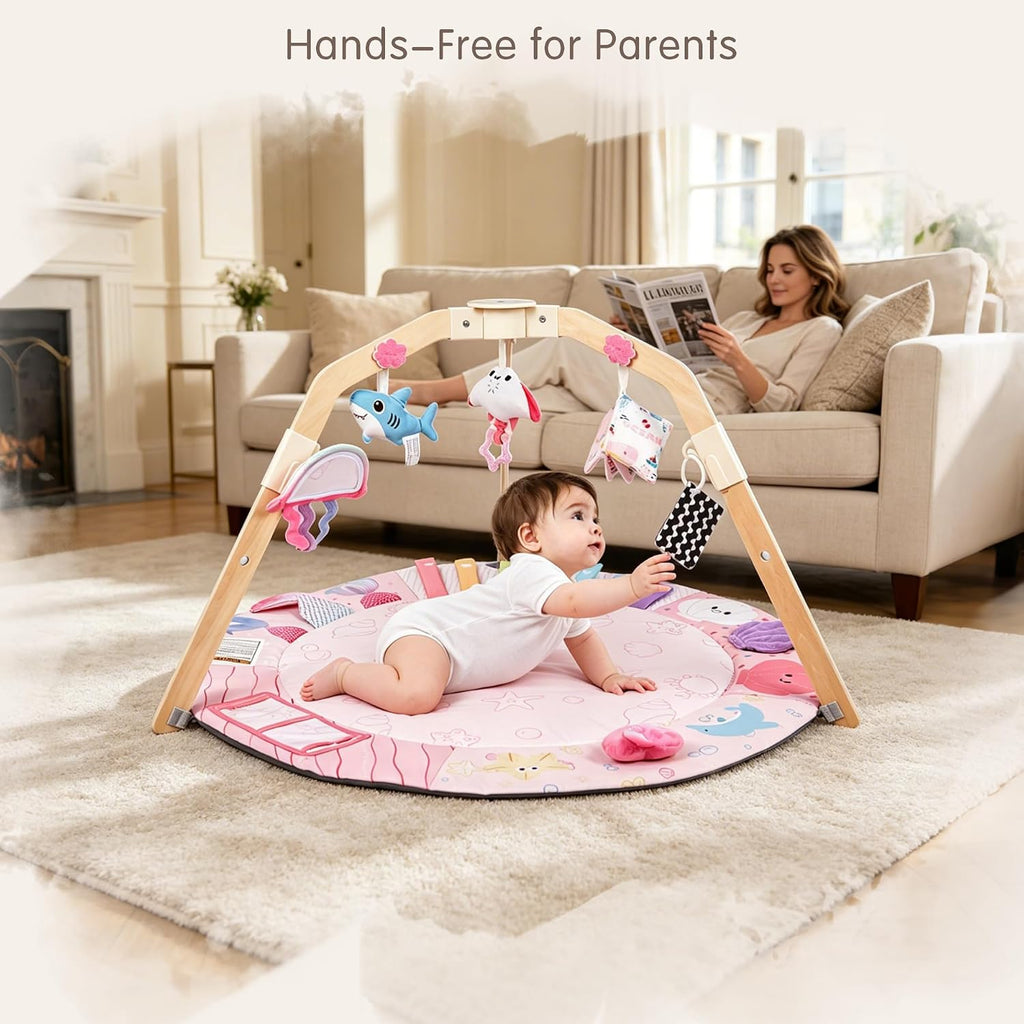 Play Gym&Activity Mat,5 Development Zones Tummy Time Mat