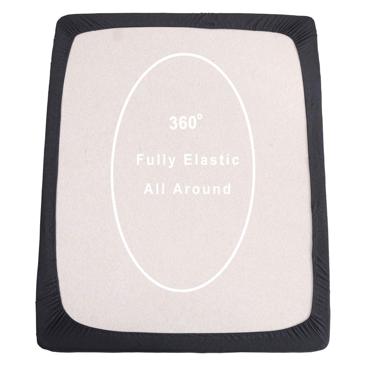 Jersey Fitted Sheet Only Heather Charcoal Grey