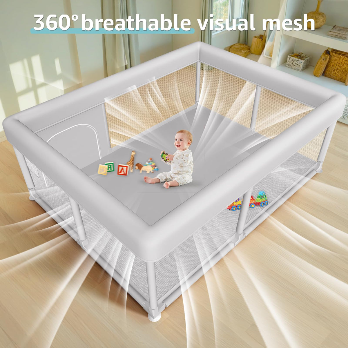 Large Baby Playpen 65x50 Inch, PlayPen for Babies and Toddlers